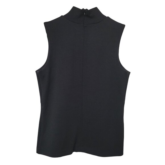 Banana Republic Black Sleeveless Wool Blend Mock Neck Top Womens Size 10 - Picture 2 of 8